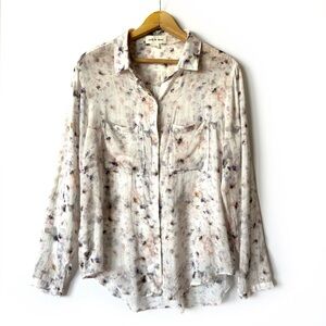 Cloth & Stone watercolor floral button down shirt